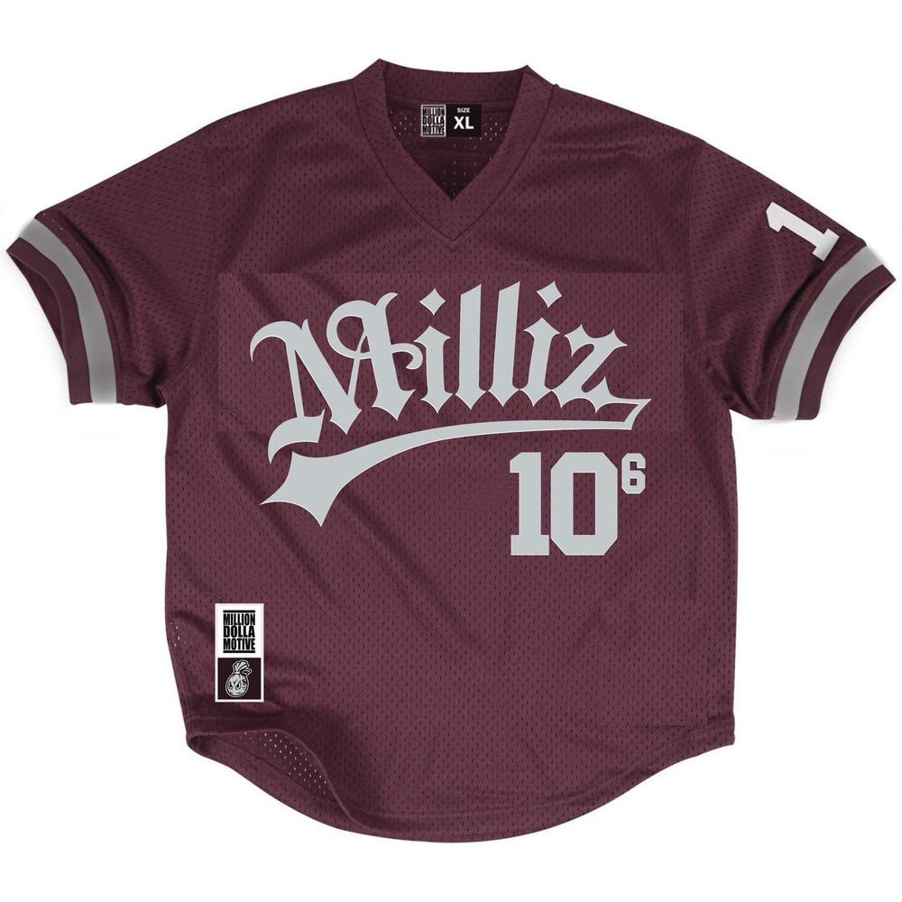 MILLIZ‎ 5XL Maroon Jersey Million Dolla Motive Men’s Streetwear Grunge Retro